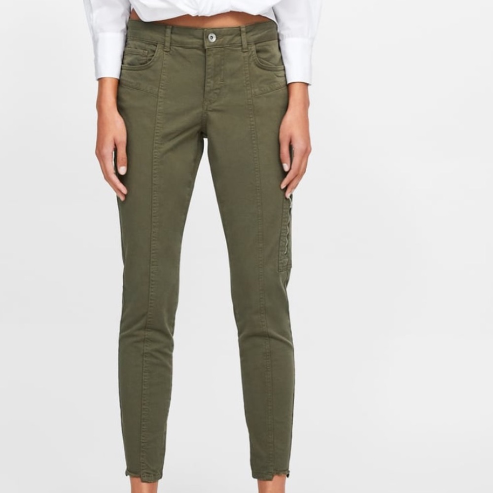 Zara side zip cargo pants